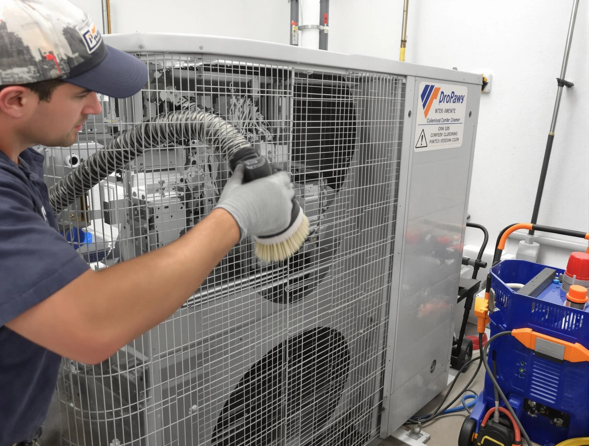 Clanton Air Duct Cleaning specialist performing precision AC coil cleaning for improved system performance in Clanton