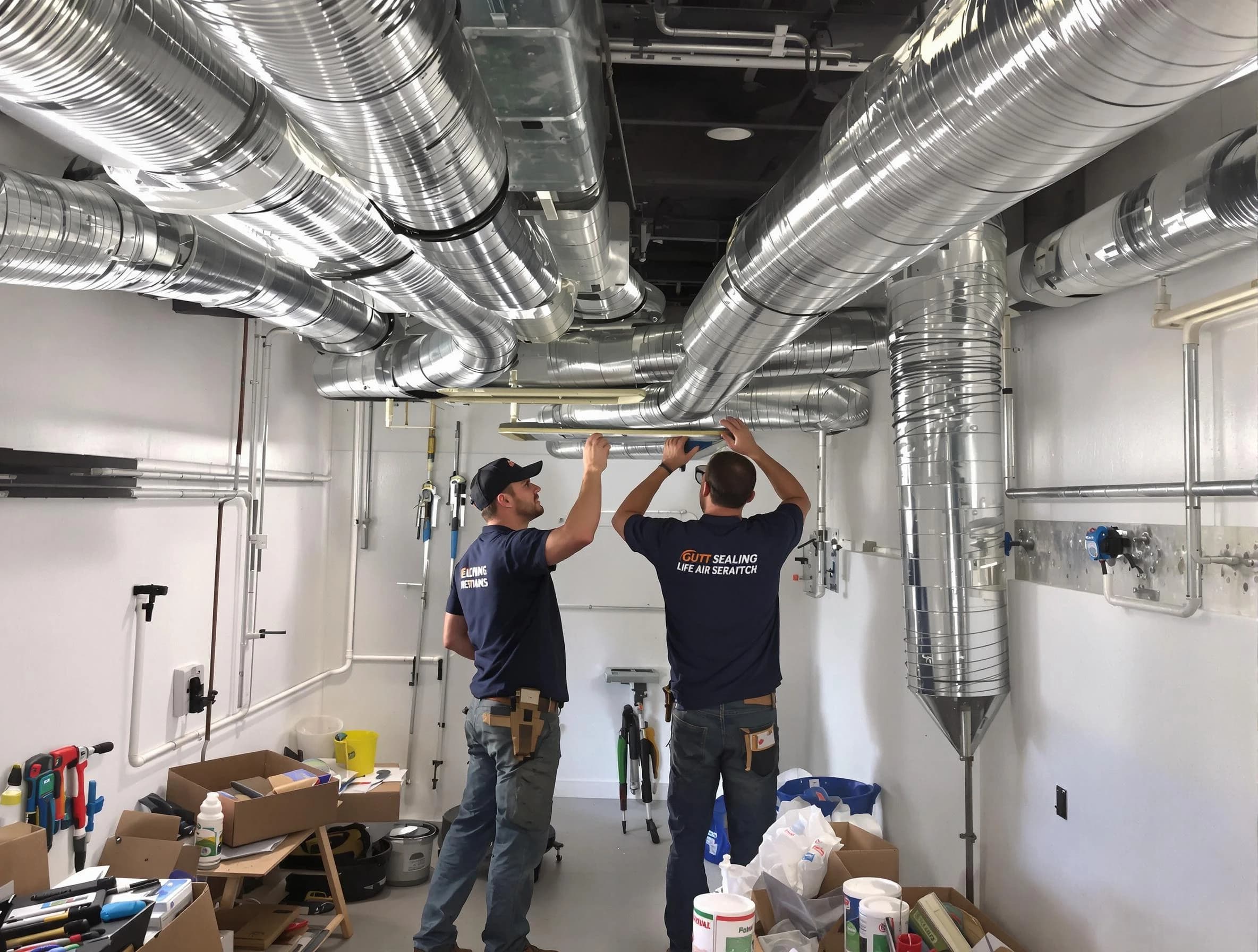 Clanton Air Duct Cleaning technician applying professional duct sealing solutions in Clanton