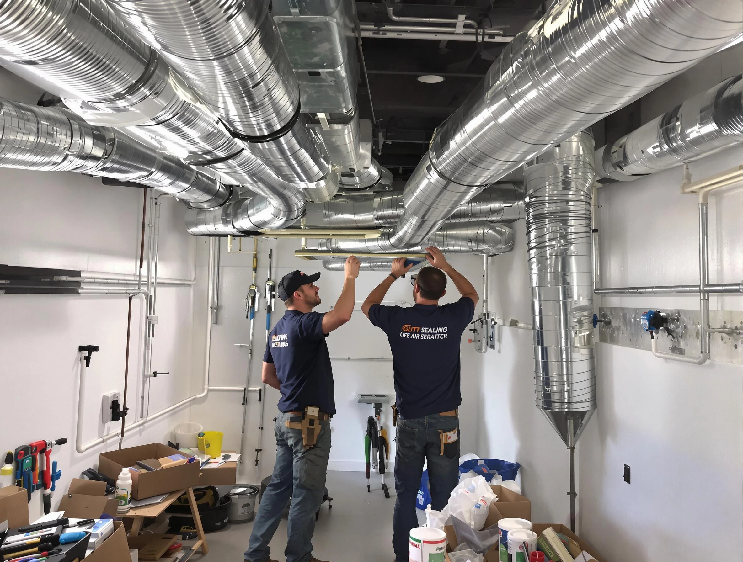 Clanton Air Duct Cleaning technician applying professional duct sealing solutions in Clanton