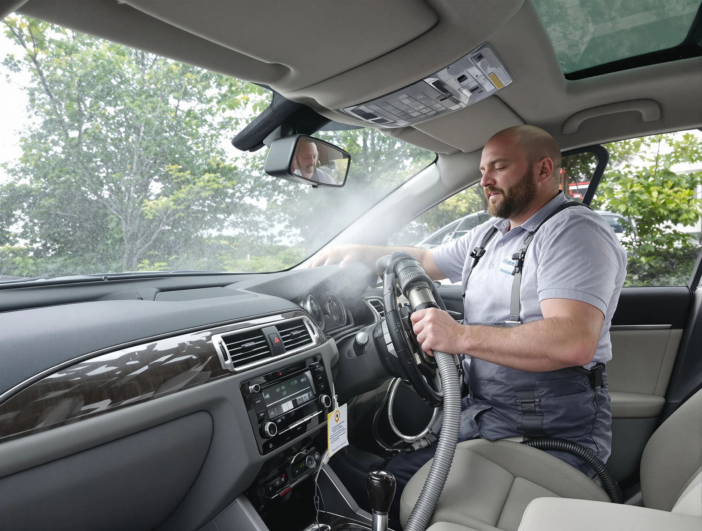 Clanton Air Duct Cleaning specialist performing professional car duct cleaning in Clanton