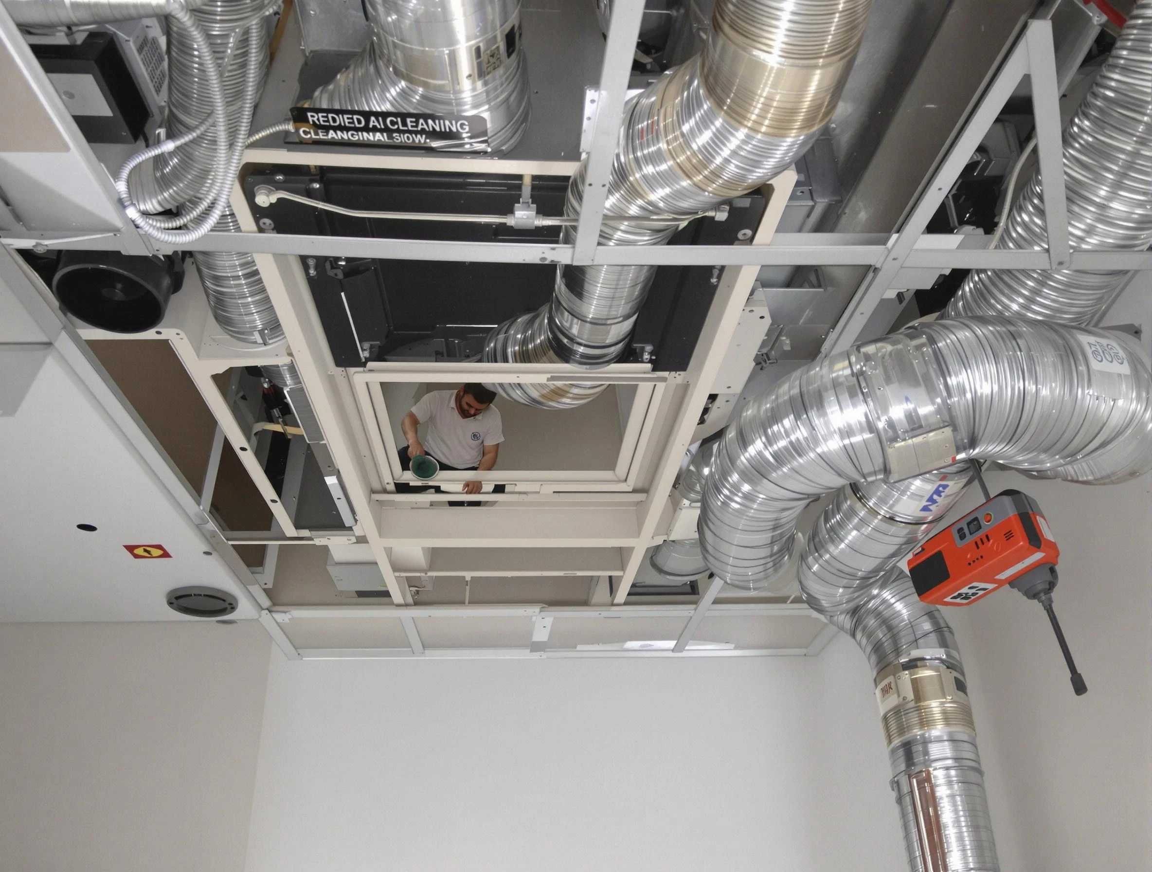 Clanton Air Duct Cleaning technician performing detailed central duct system cleaning in Clanton